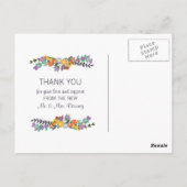 Bright Floral Wreath Spring Weddenschap Bedankt Briefkaart (Achterkant)