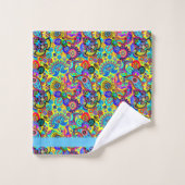 Bright florale paisley bad handdoek (Wasdoekje)
