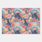 Bright Florals en Schattigee Rainbows Waterverf Inpakpapier Vel (Voorkant 3)