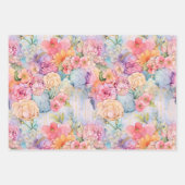 Bright Florals en Schattigee Rainbows Waterverf Inpakpapier Vel (Voorkant 2)