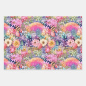 Bright Florals en Schattigee Rainbows Waterverf Inpakpapier Vel (Voorkant)
