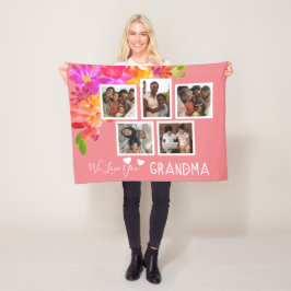 Bright Florals houden van je oma fotocollage Fleece Deken
