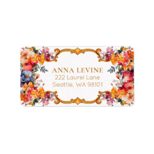  Bright Florals Romantisch Goud Lijst Etiket