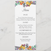 Bright Florals Spring Wedding Menu Kaart (Voorkant)