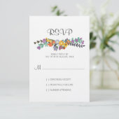 Bright Florals Spring Wedding RSVP-kaart RSVP Kaartje (Staand voorkant)