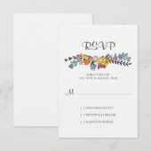 Bright Florals Spring Wedding RSVP-kaart RSVP Kaartje (Voorkant / Achterkant)