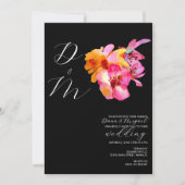 Bright Florals Waterkleurig Monogram Weddenschap Kaart (Voorkant)