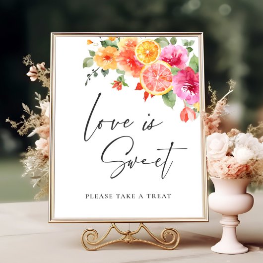 Bright Flower Citrus Slice Bridal Love is zoet Poster