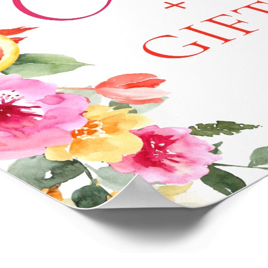 Bright Flower Citrus Slice bruids Kaarten en gesch Poster (Hoek)