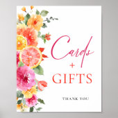 Bright Flower Citrus Slice bruids Kaarten en gesch Poster (Voorkant)