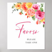 Bright Flower Citrus Slice Vrijgezellenfeest Gunst Poster (Voorkant)