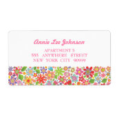 Bright Flower Garden Gepersonaliseerde Adresetiket Etiket (Voorkant)