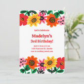 Bright Flower Power Verjaardag Kaart (Staand voorkant)