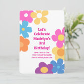 Bright Flower Power Verjaardag Kaart (Staand voorkant)