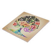 Bright Flowered Tree of Life Keramische Tegel Tegeltje (Zijkant)