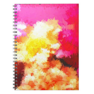 Bright Flowers Abstract Notitieboek, kleurrijk tij Notitieboek