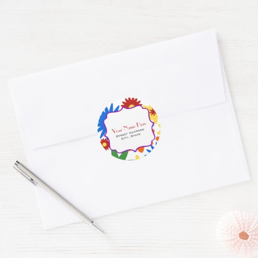 Bright Flowers Adres Sticker (Envelop)