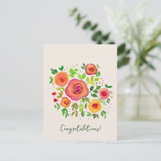 Bright Flowers Bloemen Boeket Gefeliciteerd Briefkaart (Staand voorkant)