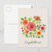 Bright Flowers Bloemen Boeket Gefeliciteerd Briefkaart (Voorkant / Achterkant)