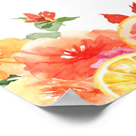 Bright Flowers Floral Citrus Bridal Brunch WELKOM Poster (Hoek)