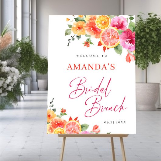 Bright Flowers Floral Citrus Bridal Brunch WELKOM Poster