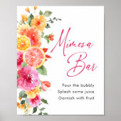 Bright Flowers Floral Citrus Bridal Mimosa Bar Poster (Voorkant)