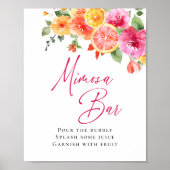 Bright Flowers Floral Citrus Bridal Mimosa Bar Poster (Voorkant)
