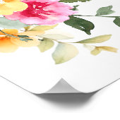 Bright Flowers Floral Citrus Vrijgezellenfeest WEL Poster (Hoek)