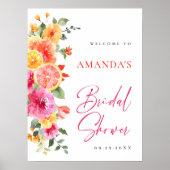 Bright Flowers Floral Citrus Vrijgezellenfeest WEL Poster (Voorkant)