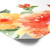 Bright Flowers Floral Citrus Vrijgezellenfeest WEL Poster (Hoek)