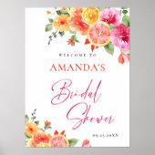 Bright Flowers Floral Citrus Vrijgezellenfeest WEL Poster (Voorkant)