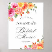 Bright Flowers Floral Citrus Vrijgezellenfeest WEL Poster (Voorkant)