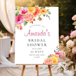 Bright Flowers Floral Citrus Vrijgezellenfeest WEL Poster