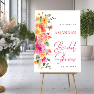 Bright Flowers Floral Citrus Vrijgezellenfeest WEL Poster