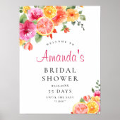 Bright Flowers Floral Citrus Vrijgezellenfeest WEL Poster (Voorkant)