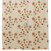 Bright Flowers Floral Pattern Cream Beige Douchegordijn (Voorkant)