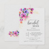 Bright Flowers Golden Greenery Vrijgezellenfeest I Kaart (Voorkant / Achterkant)