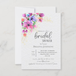 Bright Flowers Golden Greenery Vrijgezellenfeest I Kaart