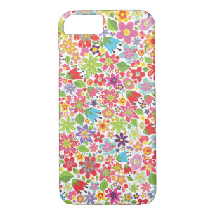 Bright Flowers Pattern iPhone 7 Hoesje