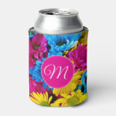 Bright Flowers Roze Monogram Blikjeskoeler (Blikje Voorkant)