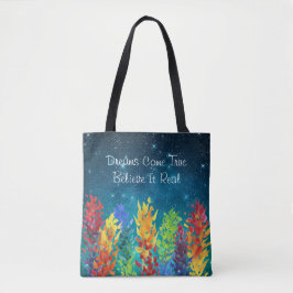 Bright Flowers Sterrennacht dromen komen uit Tote Bag