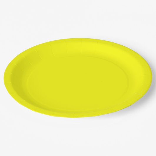 Bright fluorescerend Neon Yellow Papieren Bordje (Gekanteld)