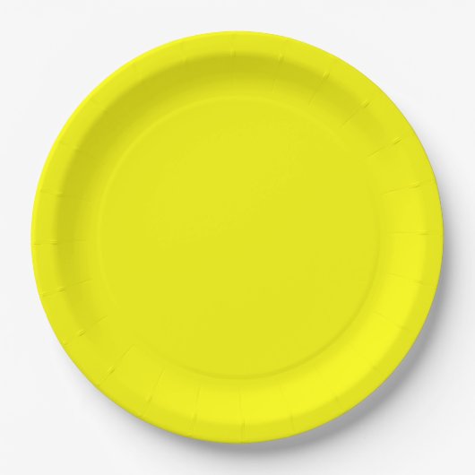 Bright fluorescerend Neon Yellow Papieren Bordje (Voorkant)
