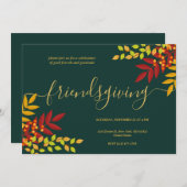 Bright Foliage Groen Thema Thanksgiving Diner Kaart (Voorkant / Achterkant)