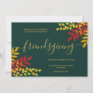 Bright Foliage Groen Thema Thanksgiving Diner Kaart
