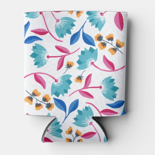 Bright Folk Art Floral Pattern Blikjeskoeler (Voorkant)