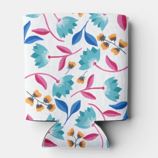 Bright Folk Art Floral Pattern Blikjeskoeler (Achterkant)