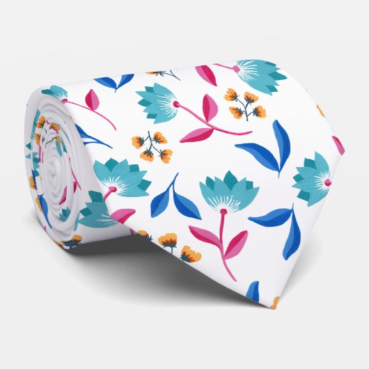 Bright Folk Art Floral Stropdas (Opgerold)