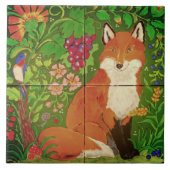 Bright Forest / Vossenvogel / Bloemendruiven Art M Tegeltje (Voorkant)