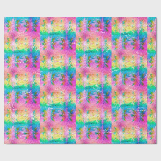 Bright Fractal Stropdas-Dye Crystal Snowflake kers Cadeaupapier (Vlak)